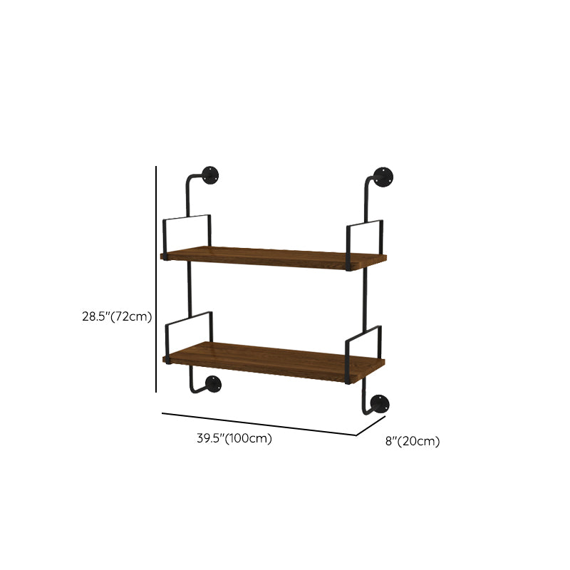 Modern Wall Mounted Bookcase Wood Natural Bookshelf with Shelves