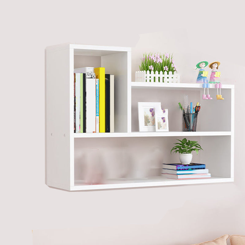 Modern Engineered Wood Bookcase Floating Wall Mounted Bookshelf
