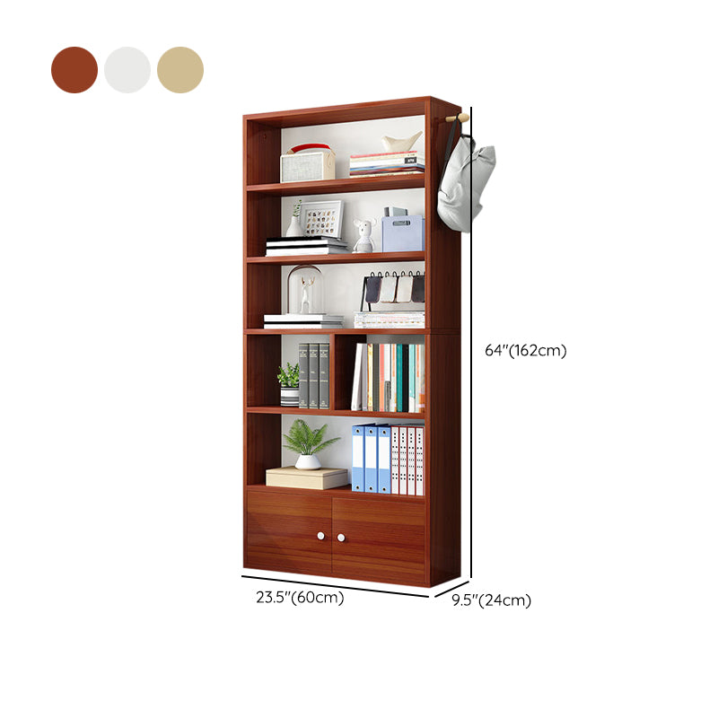 Contemporary Wood Bookshelf Standard Shelf Bookcase for Home Office