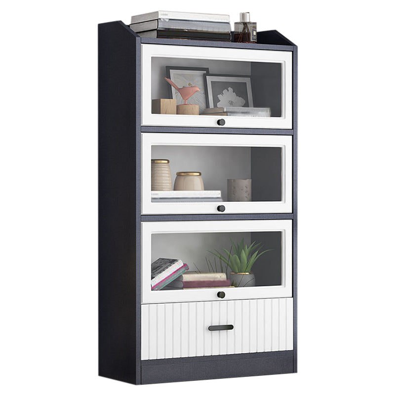 Contemporary Wood Bookshelf Standard Book Shelf for Home Office 11.8" Wide