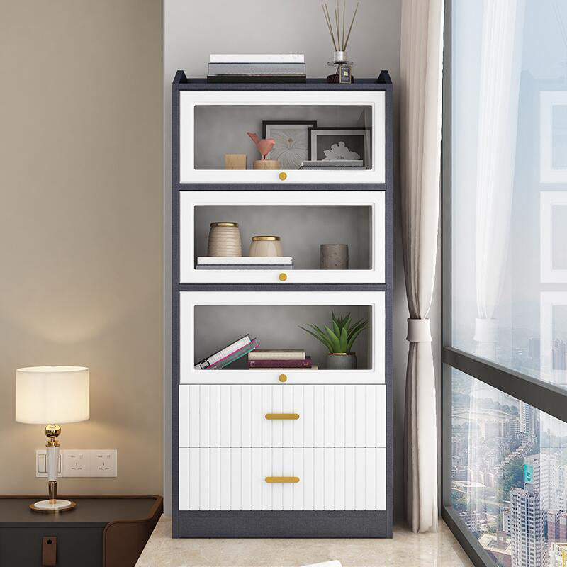 Contemporary Wood Bookshelf Standard Book Shelf for Home Office 11.8" Wide