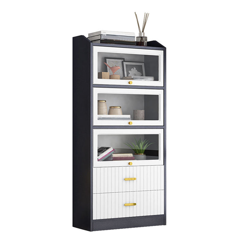 Contemporary Wood Bookshelf Standard Book Shelf for Home Office 11.8" Wide