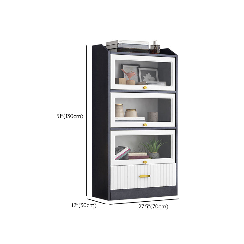 Contemporary Wood Bookshelf Standard Book Shelf for Home Office 11.8" Wide