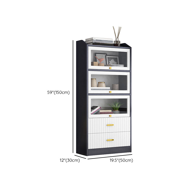 Contemporary Wood Bookshelf Standard Book Shelf for Home Office 11.8" Wide