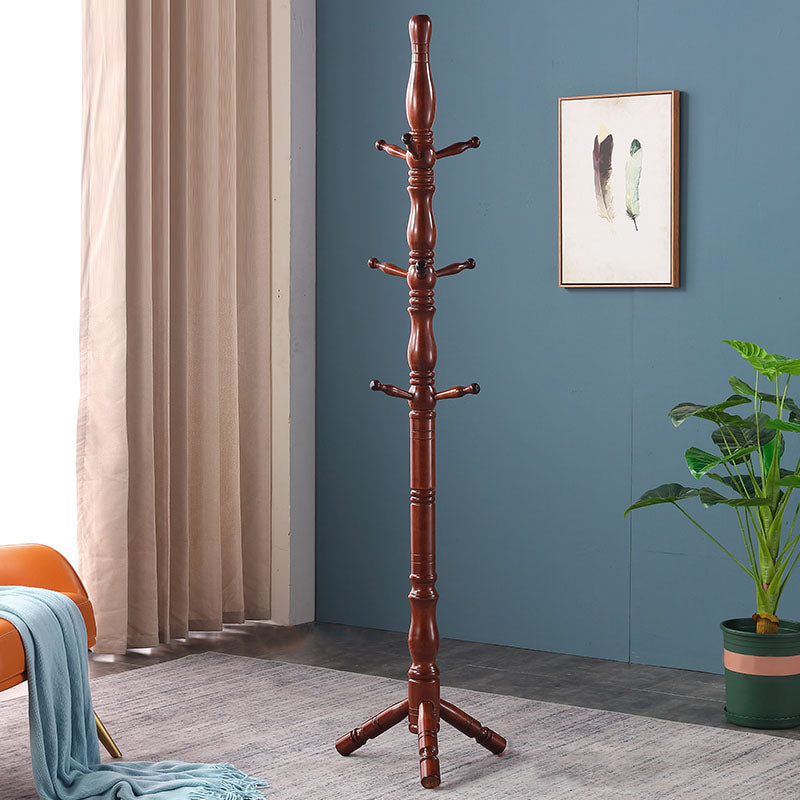 71"H Solid Wood Coat Rack European Style Hanger Ash Wood Modern Hall Tree