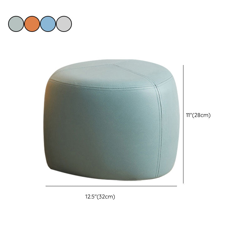 Modern Pouf Ottoman Faux Leather Upholstered Solid Color Triangle Shape Ottoman