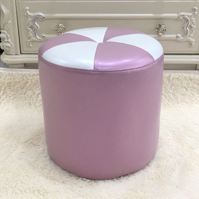 Purple Modern Round Pouf Stain Resistant Color Piece Pouf for Living Room