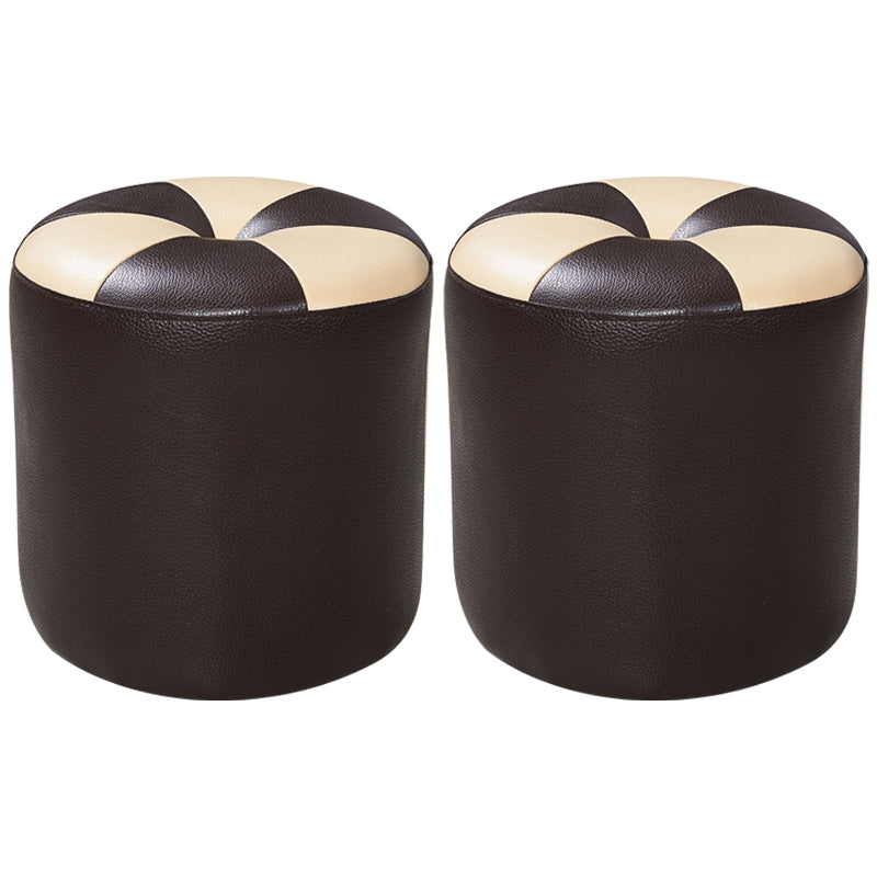 Purple Modern Round Pouf Stain Resistant Color Piece Pouf for Living Room