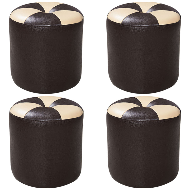 Purple Modern Round Pouf Stain Resistant Color Piece Pouf for Living Room