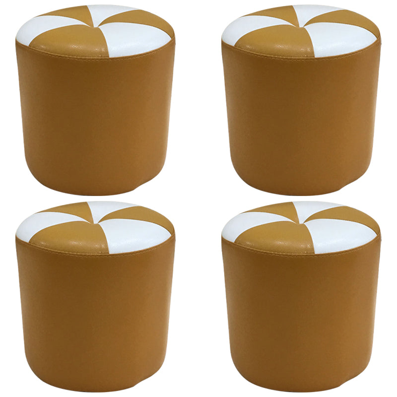 Purple Modern Round Pouf Stain Resistant Color Piece Pouf for Living Room