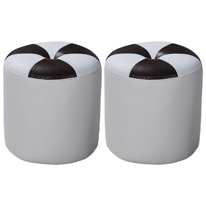 Purple Modern Round Pouf Stain Resistant Color Piece Pouf for Living Room