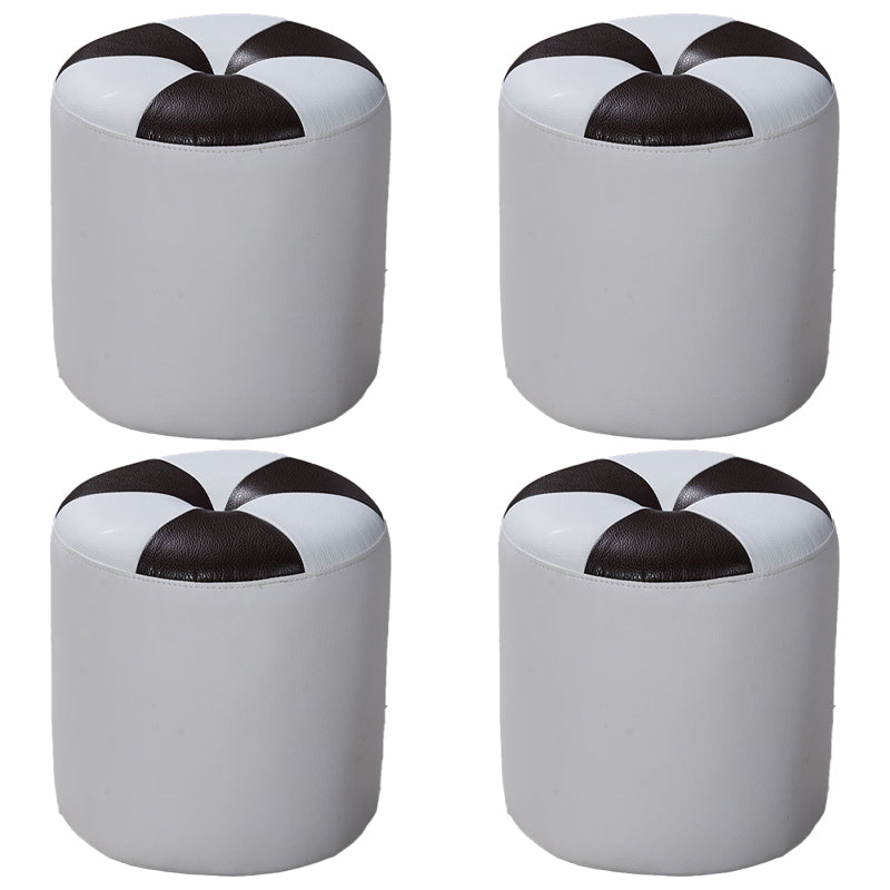 Purple Modern Round Pouf Stain Resistant Color Piece Pouf for Living Room