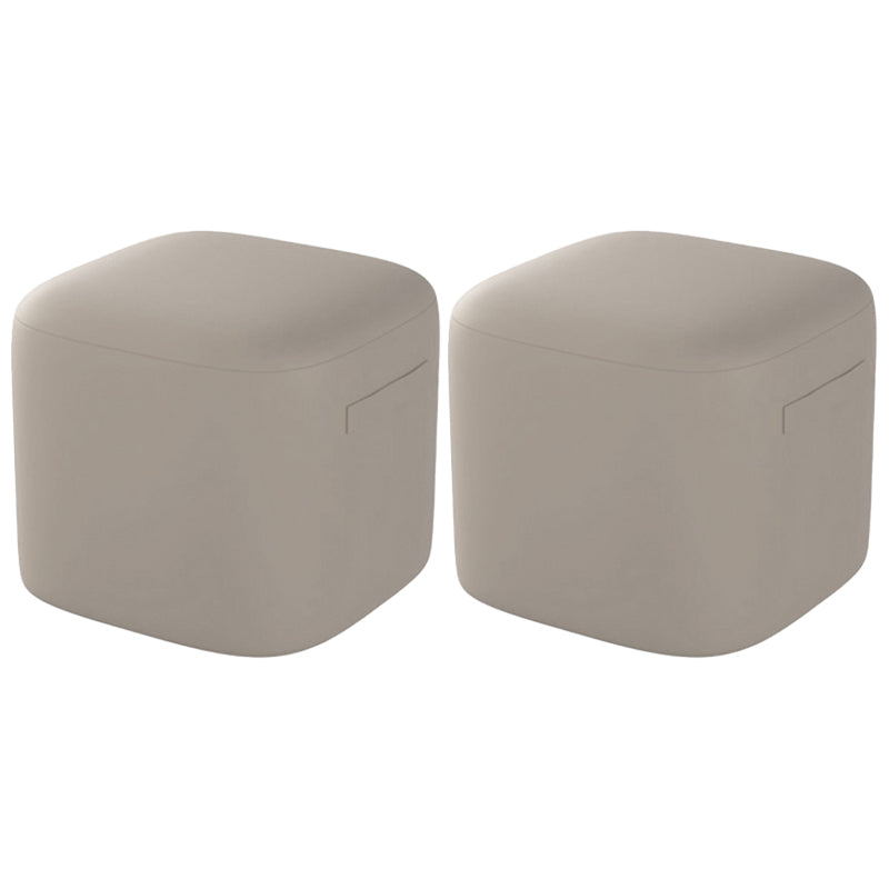 Orange Modern Pouf Square Stain Resistant Pouf for Home Decor