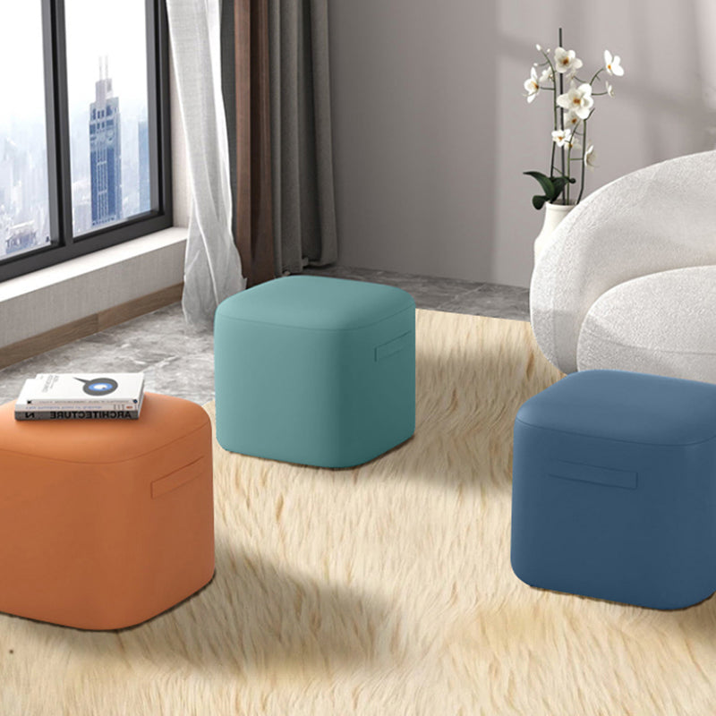Orange Modern Pouf Square Stain Resistant Pouf for Home Decor