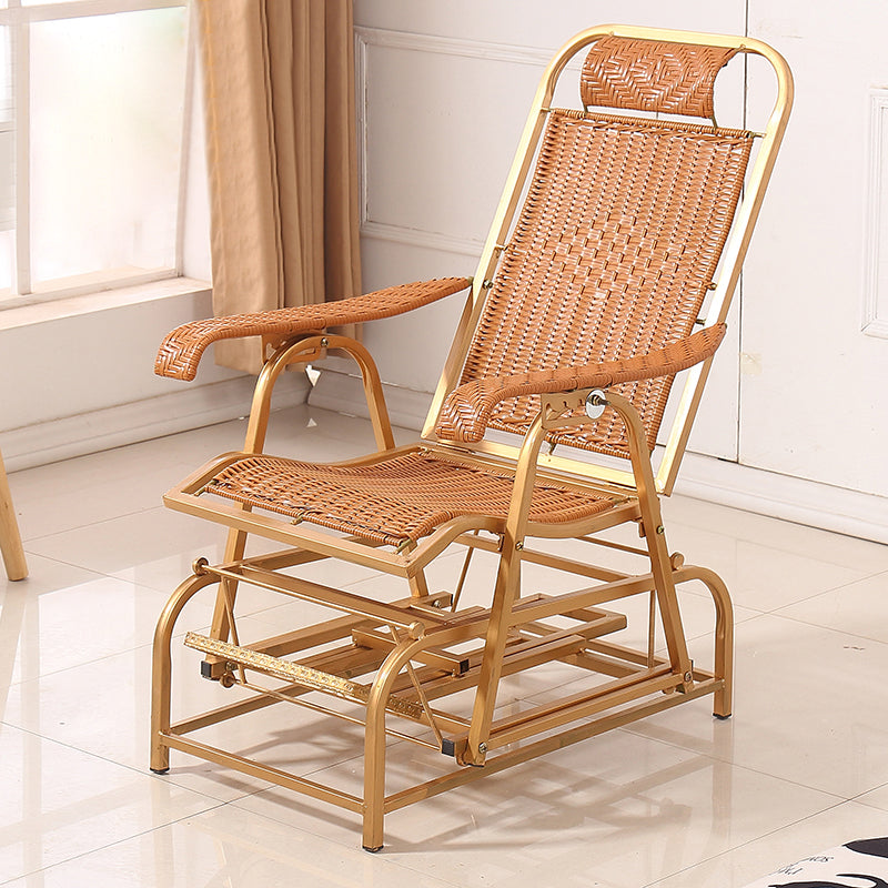 Modern Rocker Wicker Woven Rope Foldable Weather-Resistant Recliner Chair