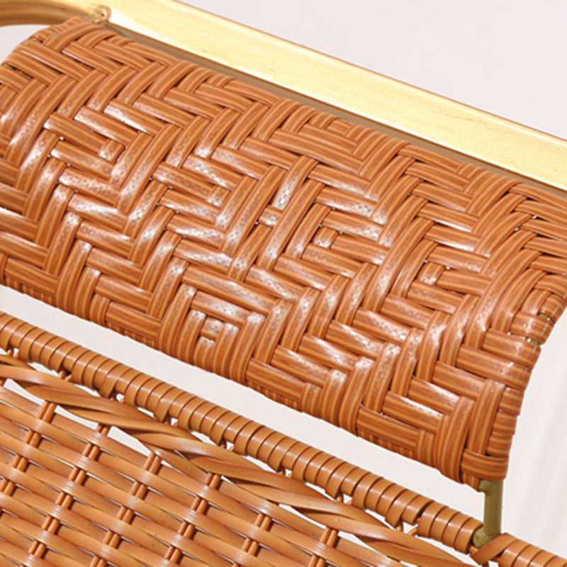 Modern Rocker Wicker Woven Rope Foldable Weather-Resistant Recliner Chair