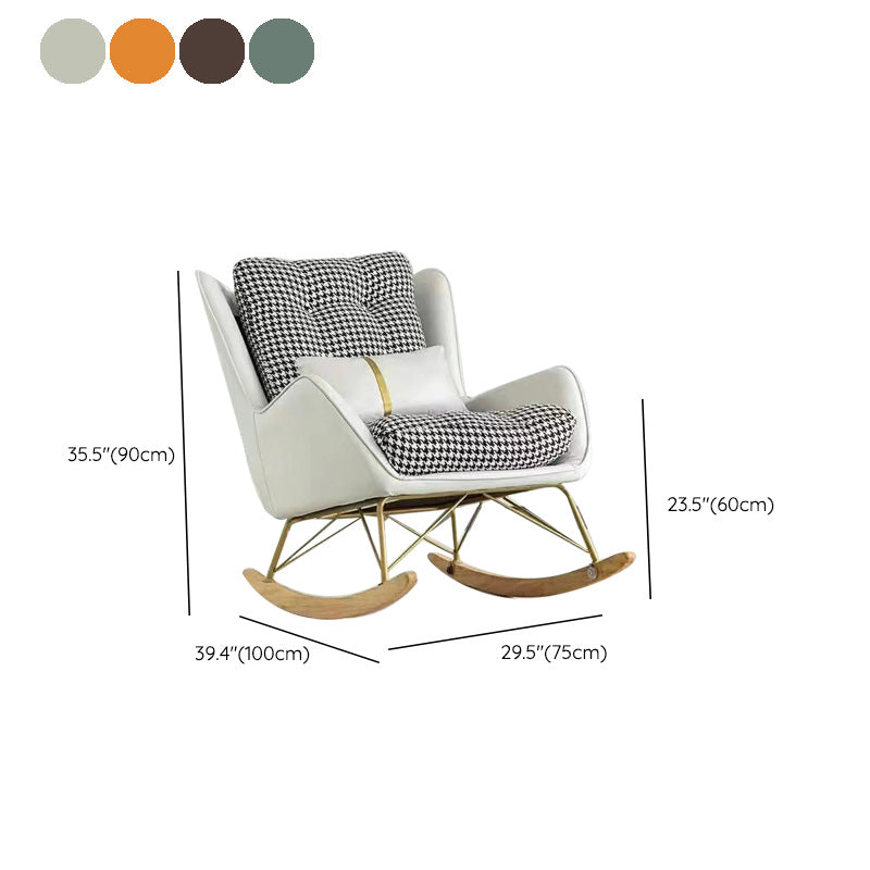 Magnificent Leather Rocking Chair Removable Cushions Rocker Chair with Pillow