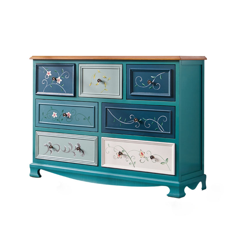 Nautical Storage Chest Solid Wood Dresser with 7/8/10/12 Drawers