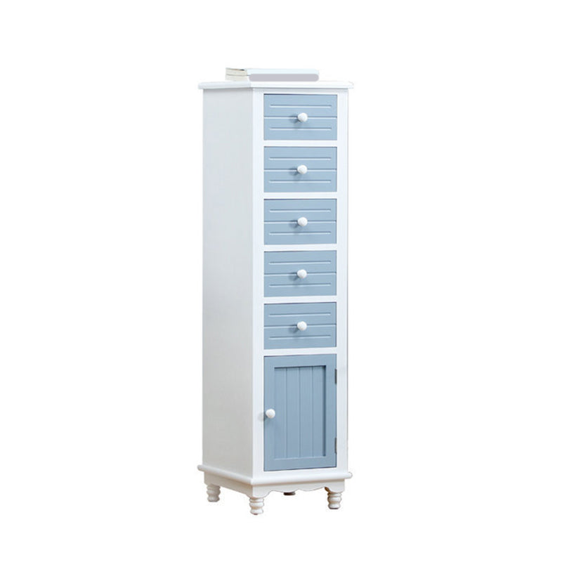 Nautical Vertical Solid Wood Storage Chest Bedroom Chest with Drawers