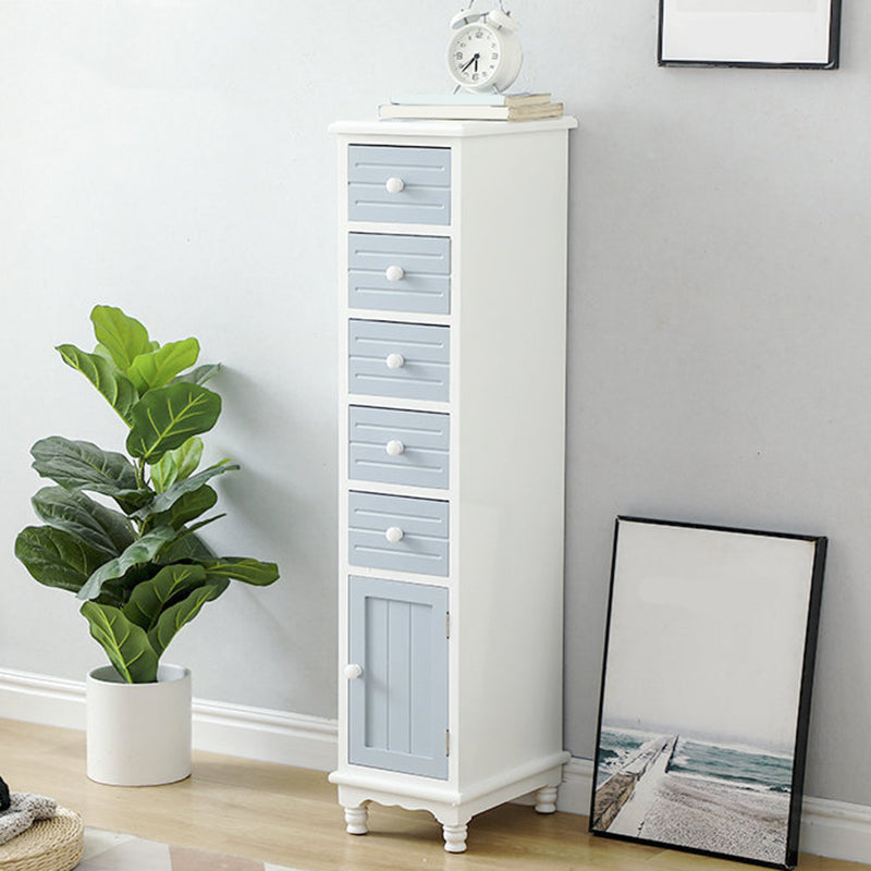 Nautical Vertical Solid Wood Storage Chest Bedroom Chest with Drawers