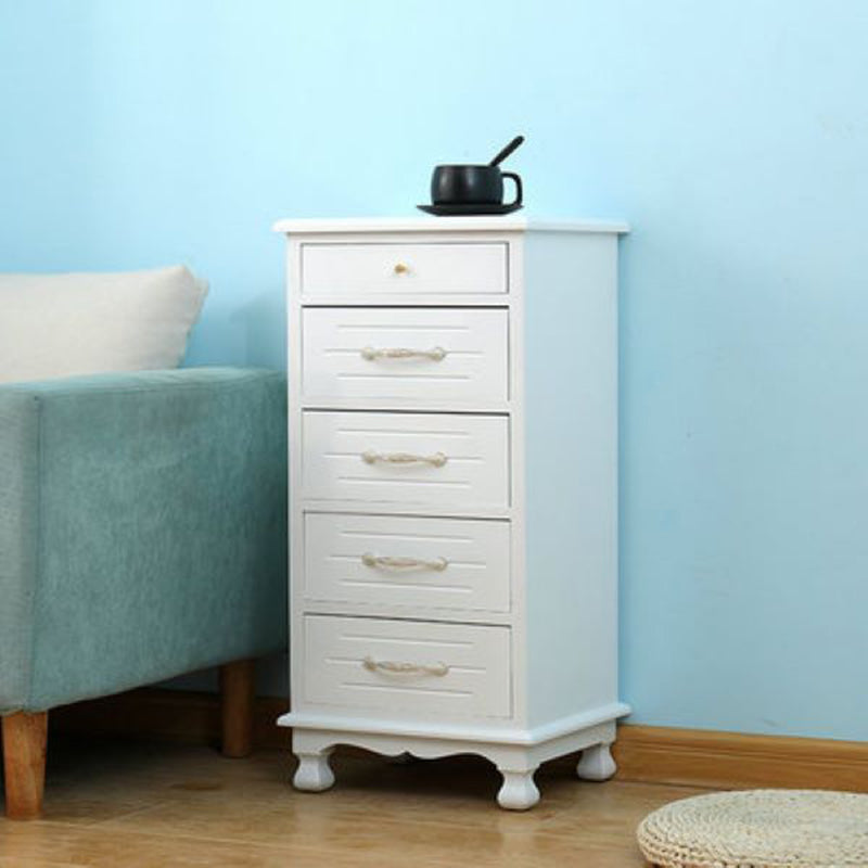 Nautical Vertical Solid Wood Storage Chest Bedroom Chest with Drawers