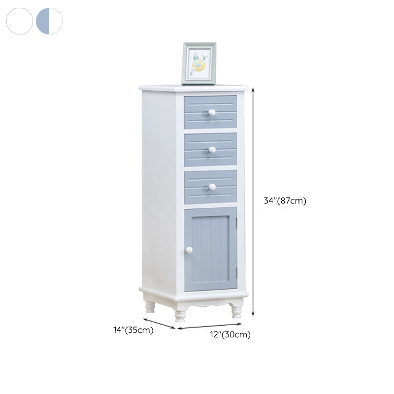 Nautical Vertical Solid Wood Storage Chest Bedroom Chest with Drawers