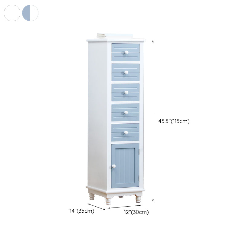 Nautical Vertical Solid Wood Storage Chest Bedroom Chest with Drawers