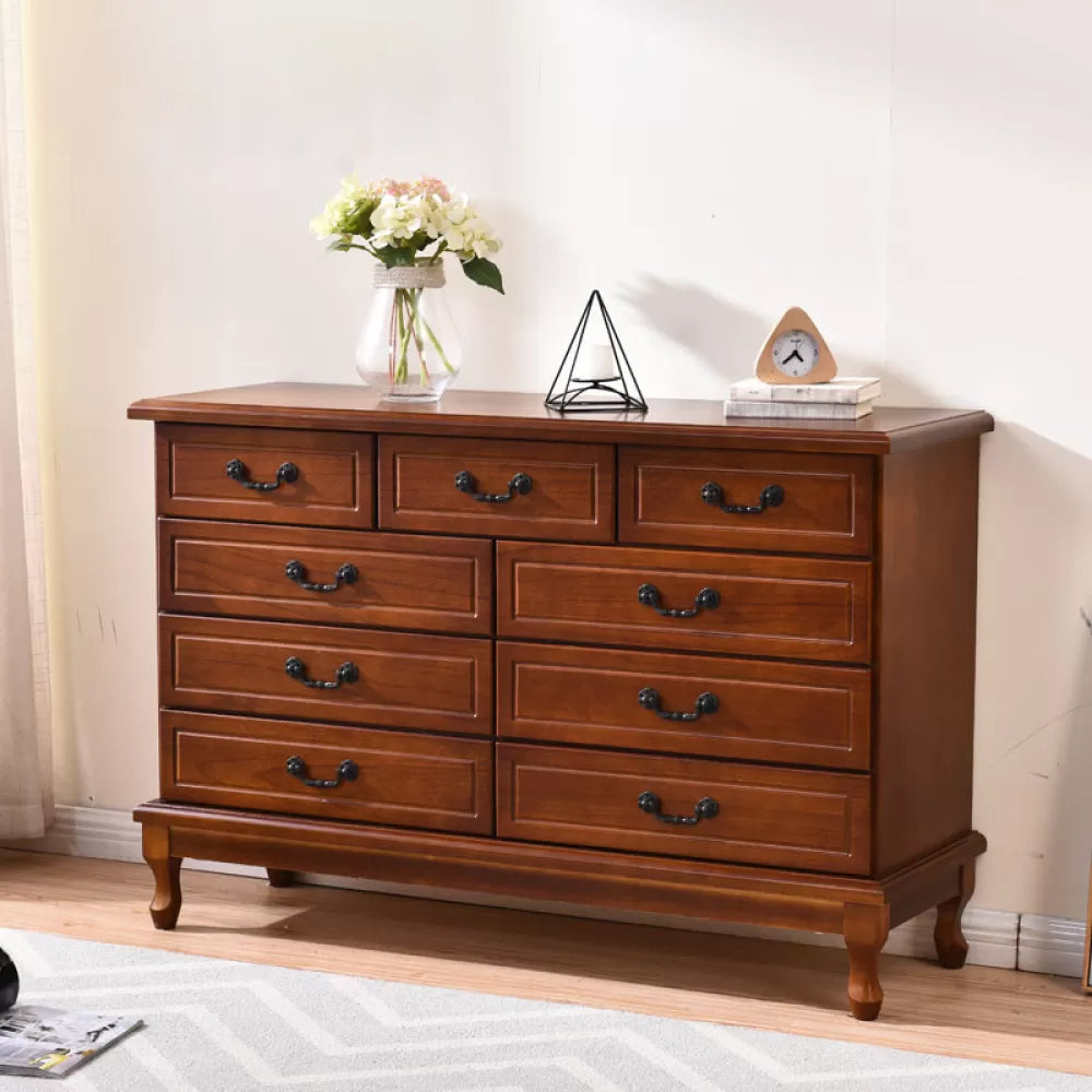 American Traditional Home Chest Solid Wood Storage Chest with Drawers