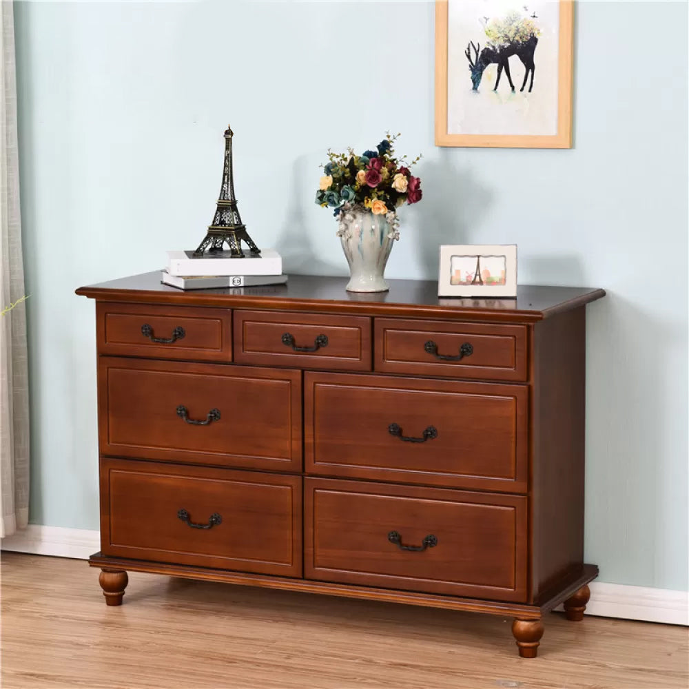 American Traditional Home Chest Solid Wood Storage Chest with Drawers