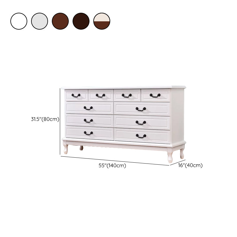American Traditional Home Chest Solid Wood Storage Chest with Drawers