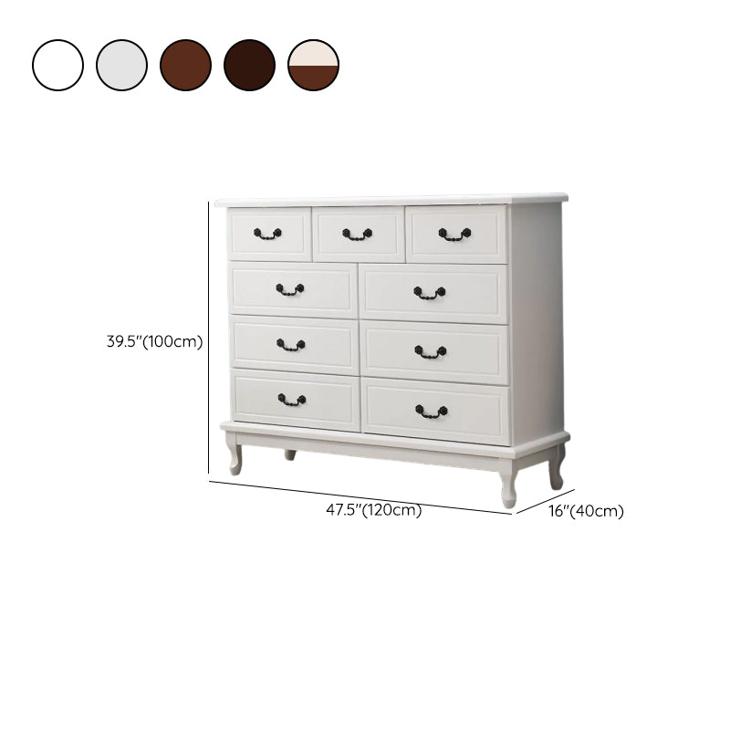 American Traditional Home Chest Solid Wood Storage Chest with Drawers