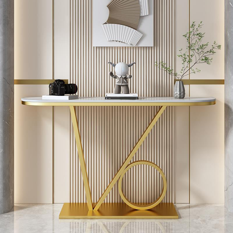 31.5-inch Tall Glam Console Table Scratch Resistant Stone End Table