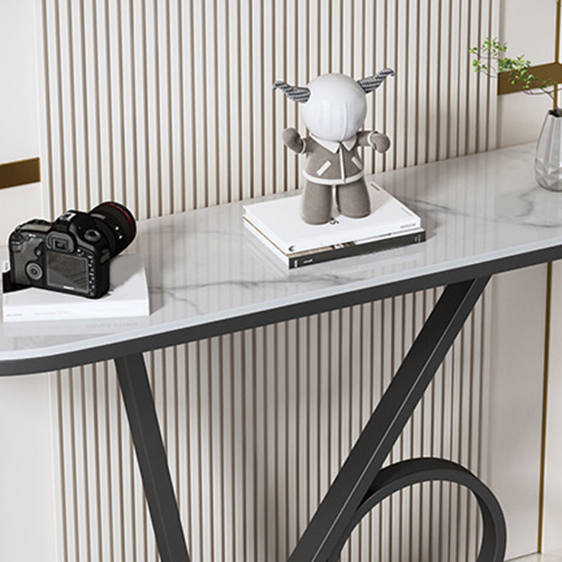 31.5-inch Tall Glam Console Table Scratch Resistant Stone End Table