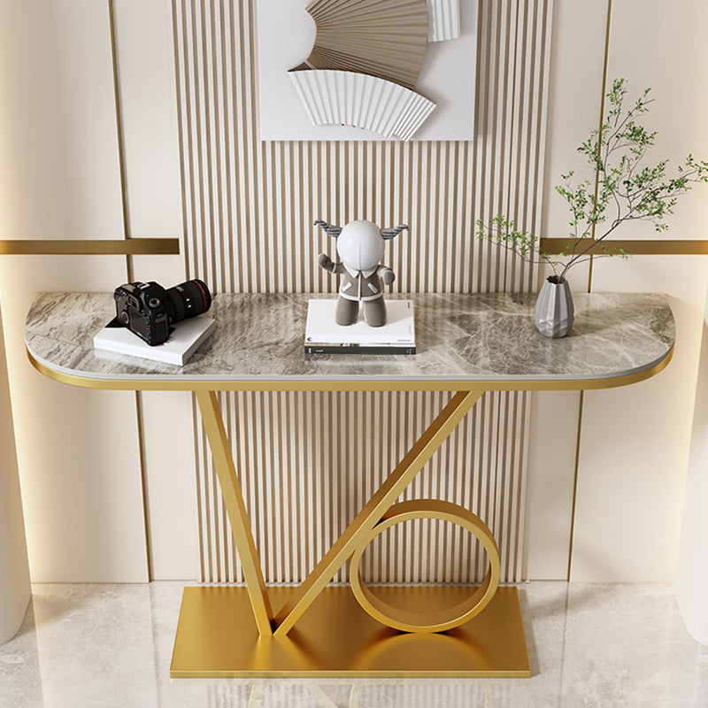 31.5-inch Tall Glam Console Table Scratch Resistant Stone End Table