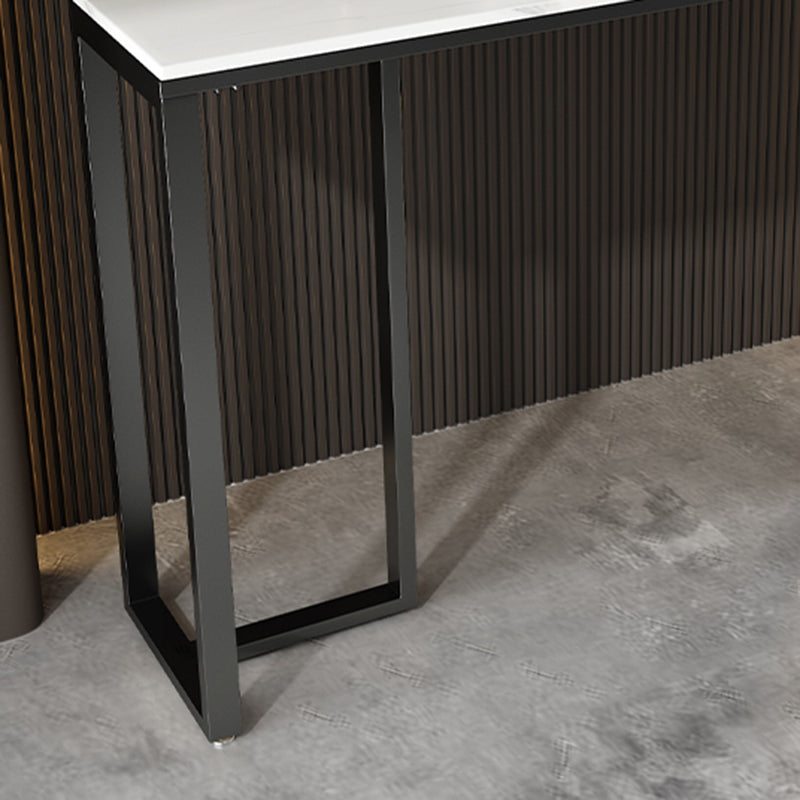 11" Wide Stone Contemporary Console Table Rectangle End Table