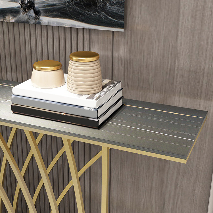 11.8 Inch Wide Console Table Slate Glam Rectangle Hall Console
