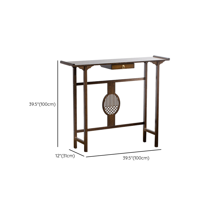 Mid-Century Modern Console Table Wood Rectangle Hall End Table