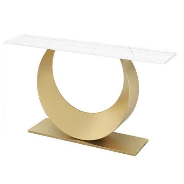 Glam Stone Console Accent Table Rectangle End Table for Hall