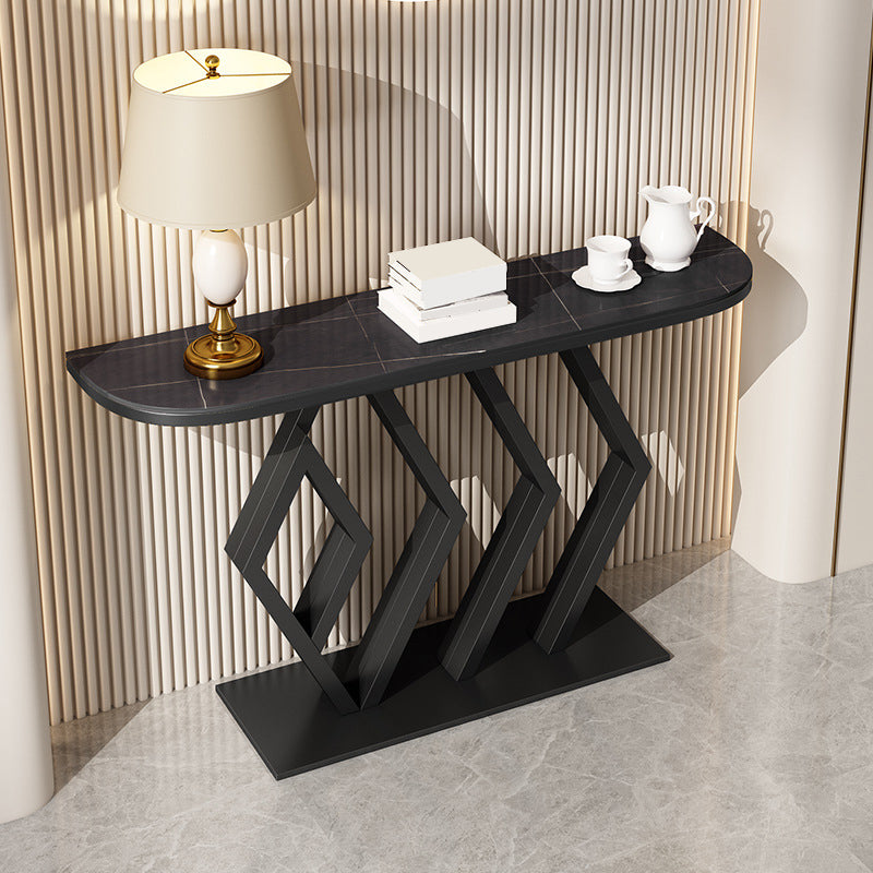 11.8" W Glam Console Table Scratch Resistant Slate End Table