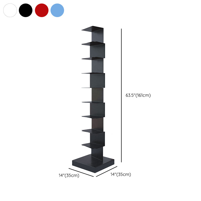 Contemporary Steel Bookshelf Geometric Shelf Bookcase for Study Room