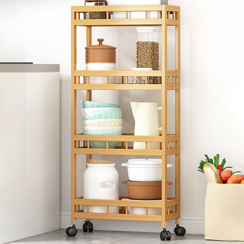 Etagere Contemporary Bookshelf Vertical Open Bamboo Shelf Bookcase for Home