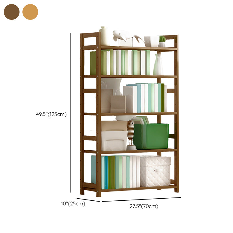 Etagere Contemporary Bookshelf Vertical Open Bamboo Shelf Bookcase for Home