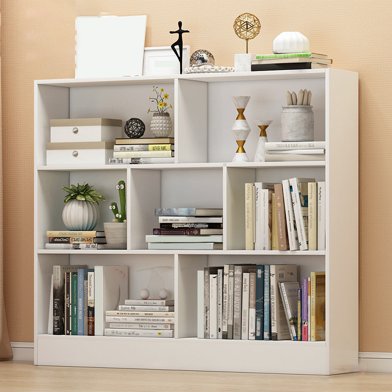 Floor Closed Back Bookshelf Modern Engineered Wood Shelf Bookcase for Home