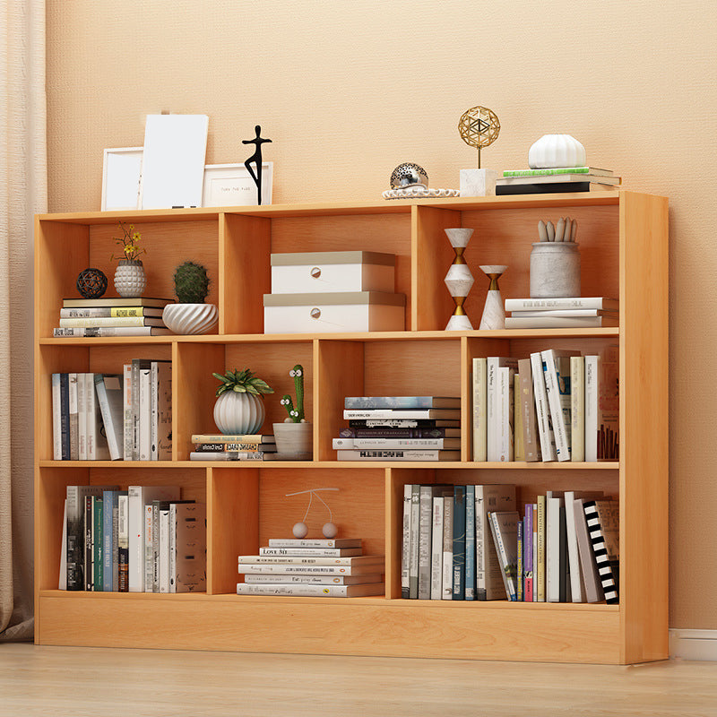 Floor Closed Back Bookshelf Modern Engineered Wood Shelf Bookcase for Home