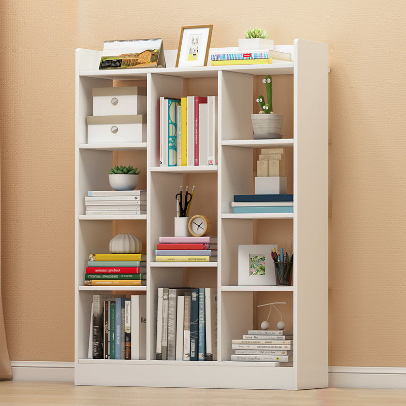 Floor Closed Back Bookshelf Modern Engineered Wood Shelf Bookcase for Home