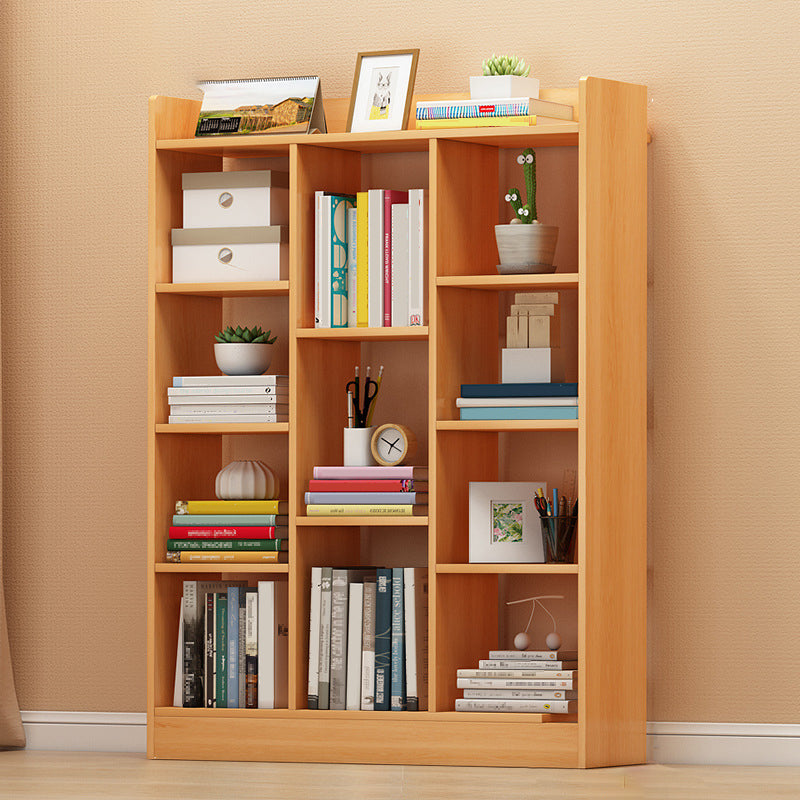 Floor Closed Back Bookshelf Modern Engineered Wood Shelf Bookcase for Home