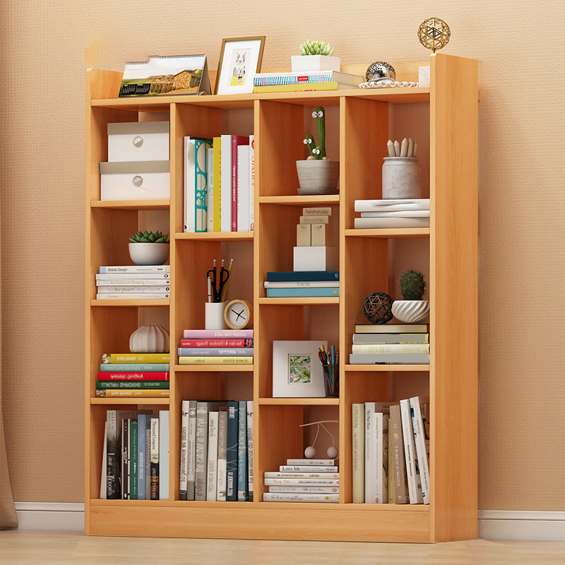 Floor Closed Back Bookshelf Modern Engineered Wood Shelf Bookcase for Home