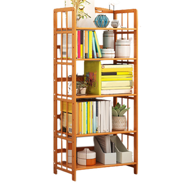 Modern Bamboo Floor Shelf Bookcase Open Etagere Bookshelf for Study Room