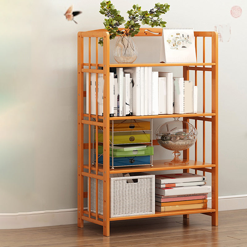 Modern Bamboo Floor Shelf Bookcase Open Etagere Bookshelf for Study Room