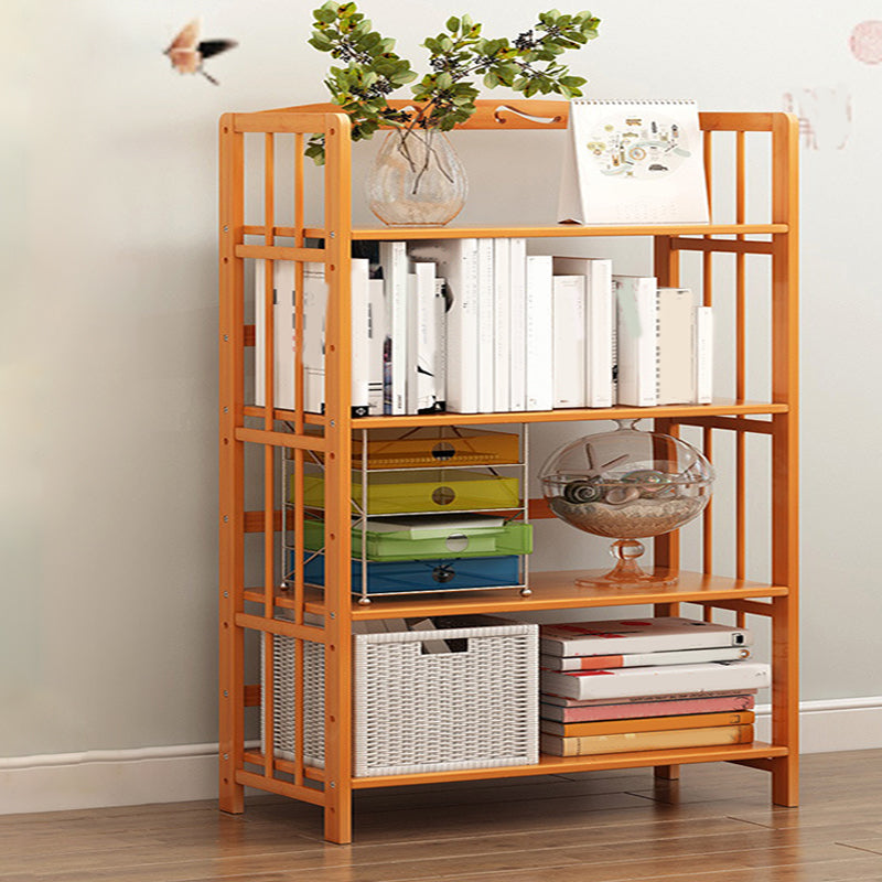 Modern Bamboo Floor Shelf Bookcase Open Etagere Bookshelf for Study Room